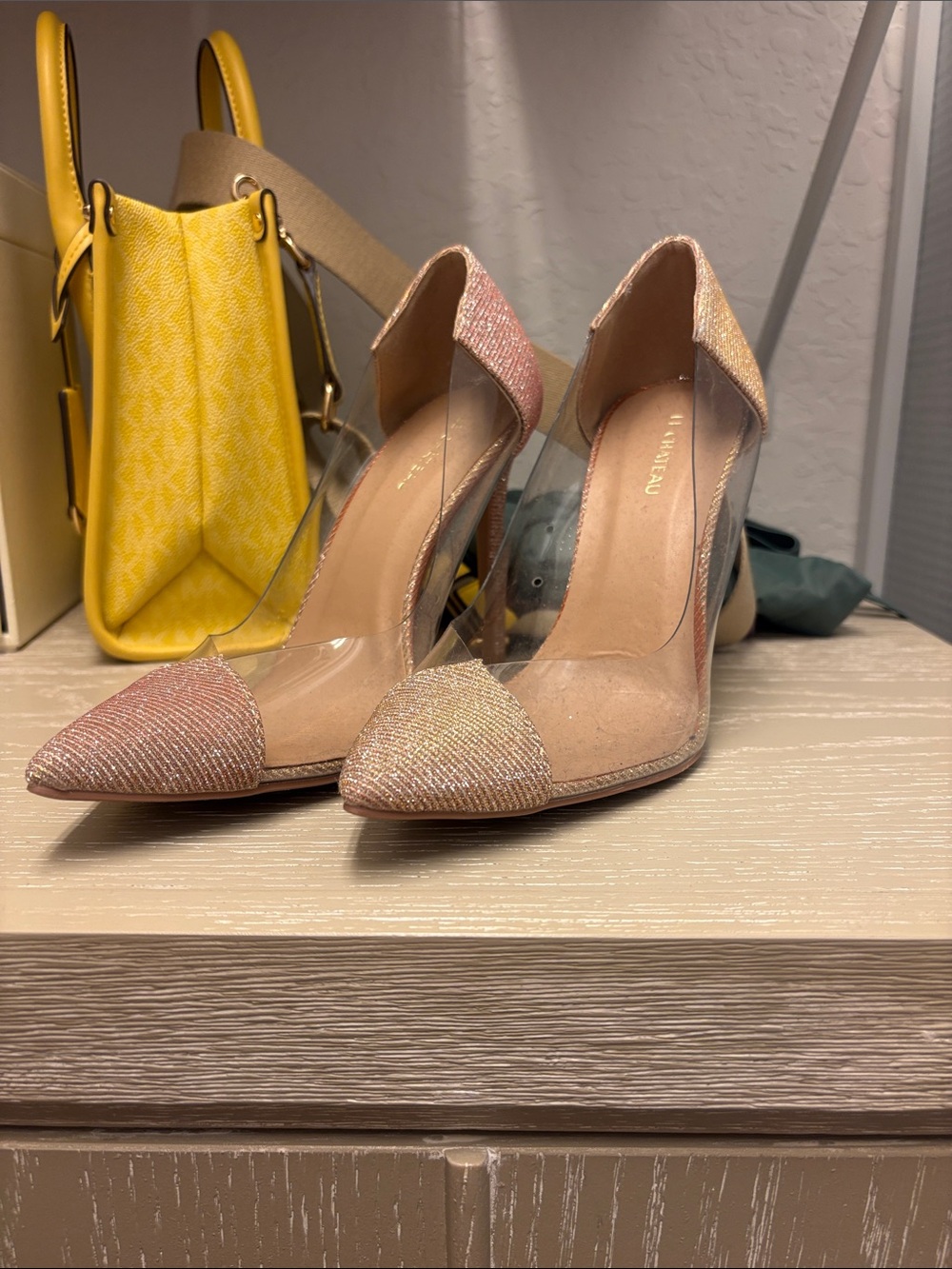 Women's Pink Glitter D'Orsay Pumps - Unbranded